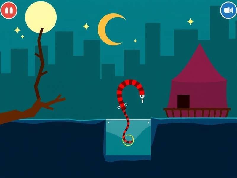 Stickman Hook gameplay screenshot showing stickman swinging with a rope through obstacles