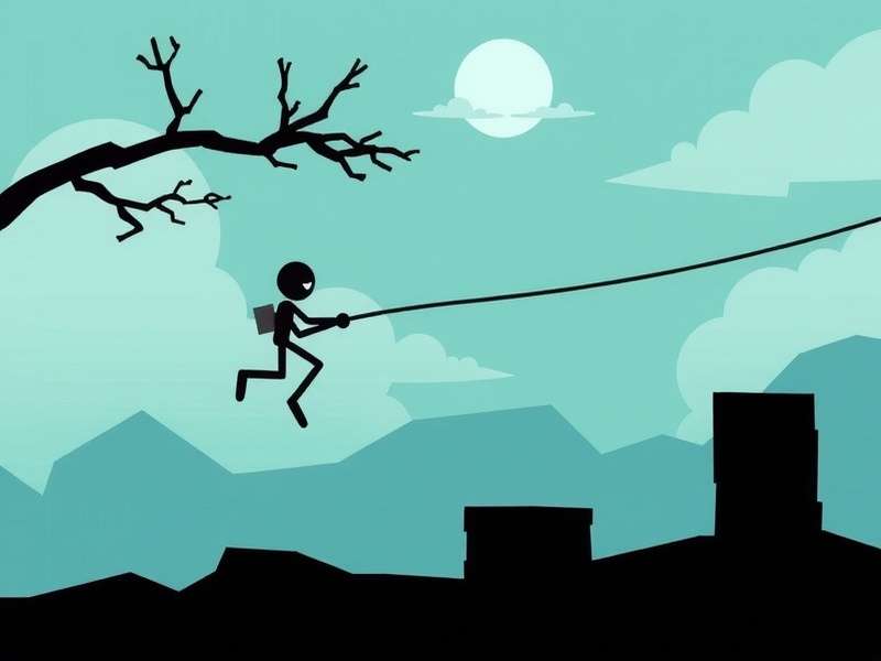 Physics diagram showing swing trajectories in Stickman Hook