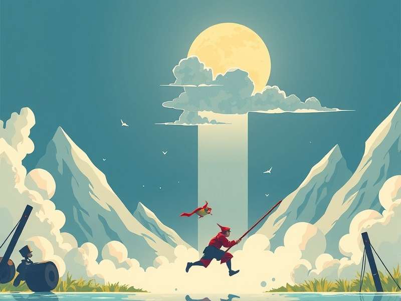 Advanced chain of long stick swings in a complex Stickman Hook level