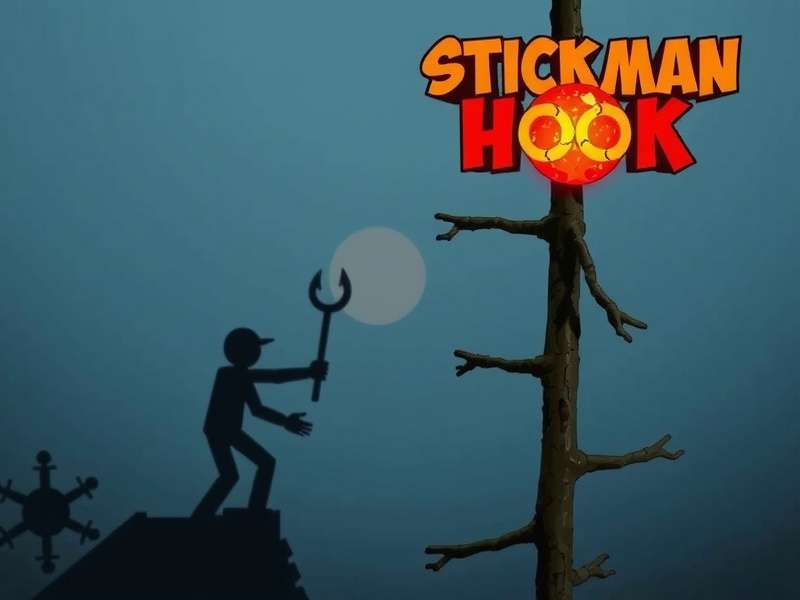 Stickman Hook Game logo and main character
