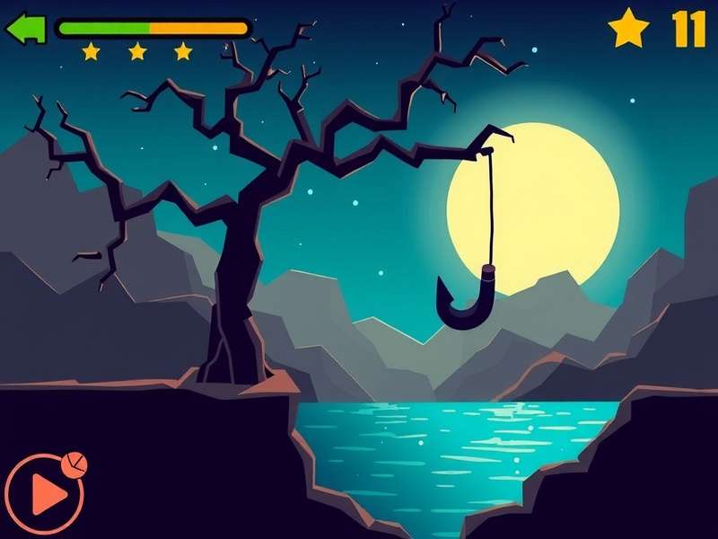 Stickman Hook swinging through a level with grapple mechanics