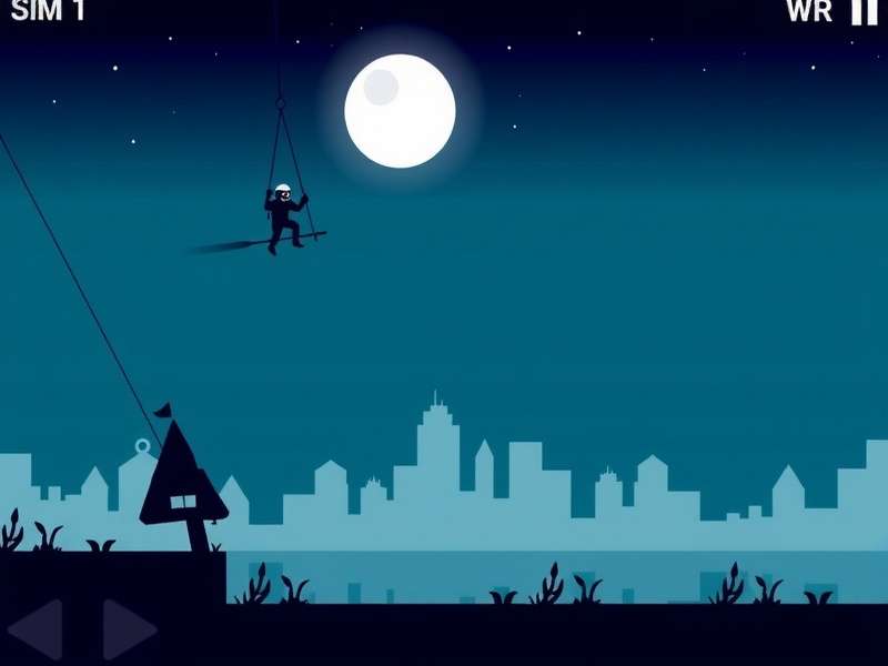 Stickman Hook character swinging through a challenging level