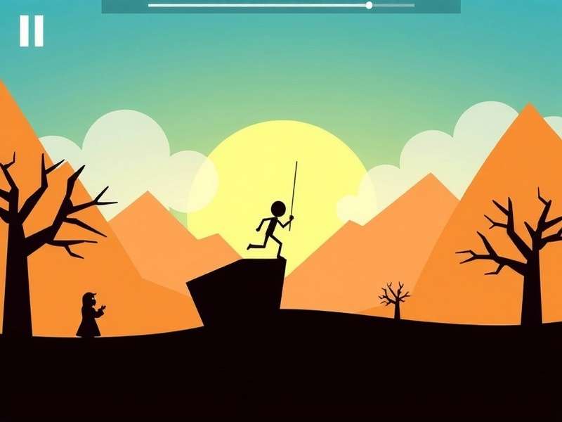 Stickman Hook gameplay on Poki showing a stickman swinging with a hook