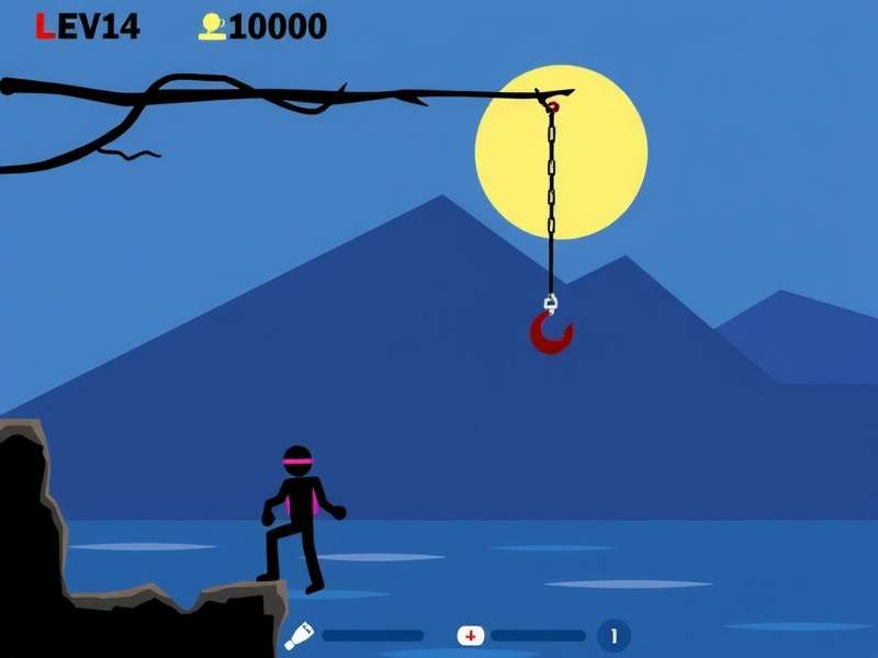 Stickman Hook Level 10000 map showing obstacles and path