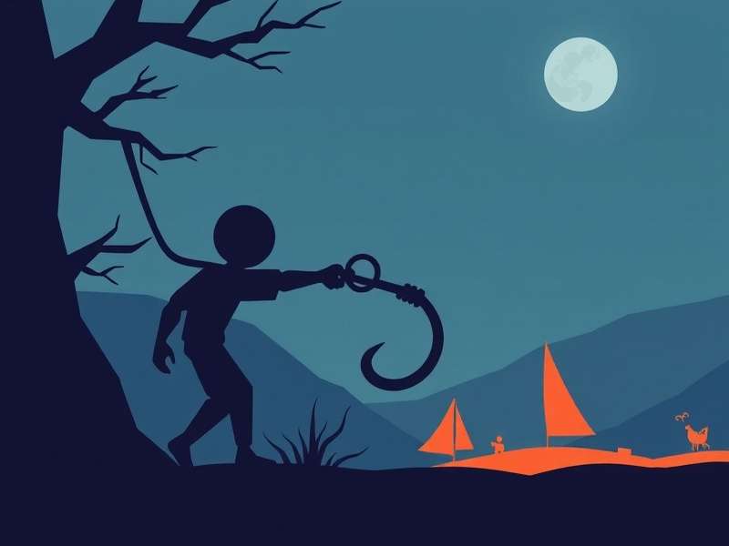Stickman Hook gameplay on OpenProcessing showing physics-based swinging mechanics