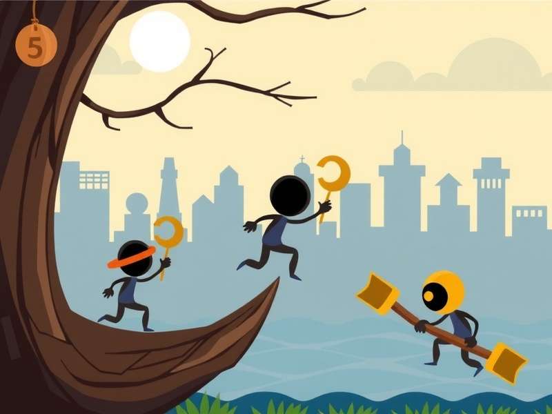 Green Alien Stickman character in space level