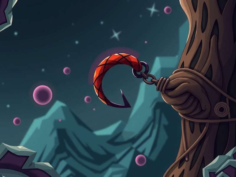 Stickman Hook gameplay showing a stick figure swinging with a grappling hook