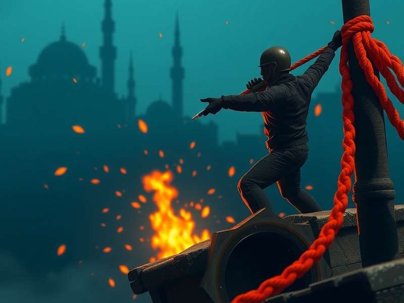 Stickman Hook gameplay action screenshot showing character swinging