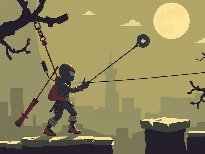 Stickman Hook gameplay showcasing a glitch where the character swings through a wall