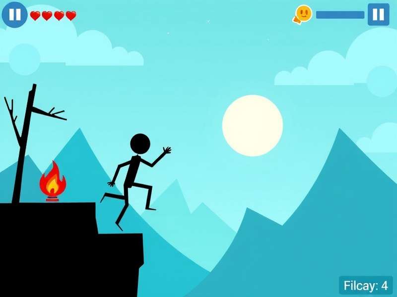 Stickman Hook character swinging through a vibrant level with a grappling hook