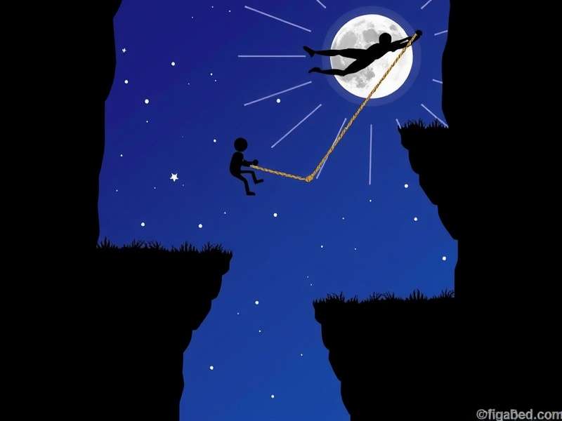 Stickman Hook gameplay showing character swinging with rope physics