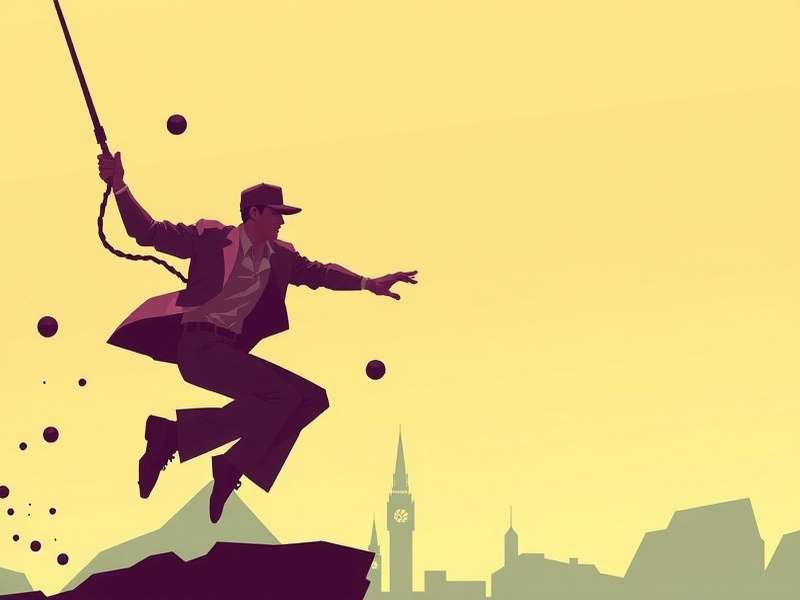 Stickman Hook character mid-swing over a colorful geometric landscape