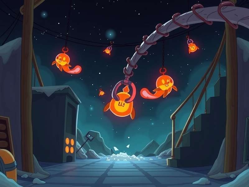 Stickman Hook character swinging through a complex urban level with multiple grapple points