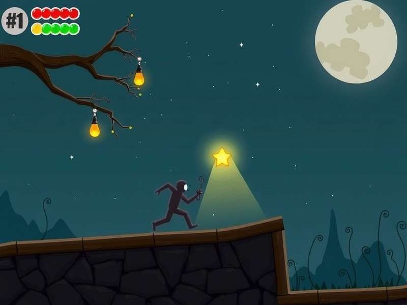 Stickman Hook speedrunner in action, grappling between platforms