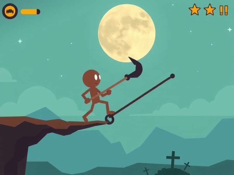Stickman Hook Gameplay - Stick figure swinging with a hook