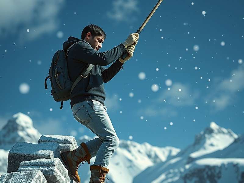 Stickman Hook gameplay screenshot showing a stick figure swinging between platforms