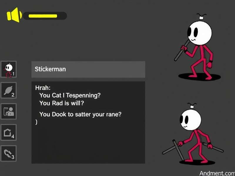 Stickman Hook character swinging with grappling hook through a challenging level