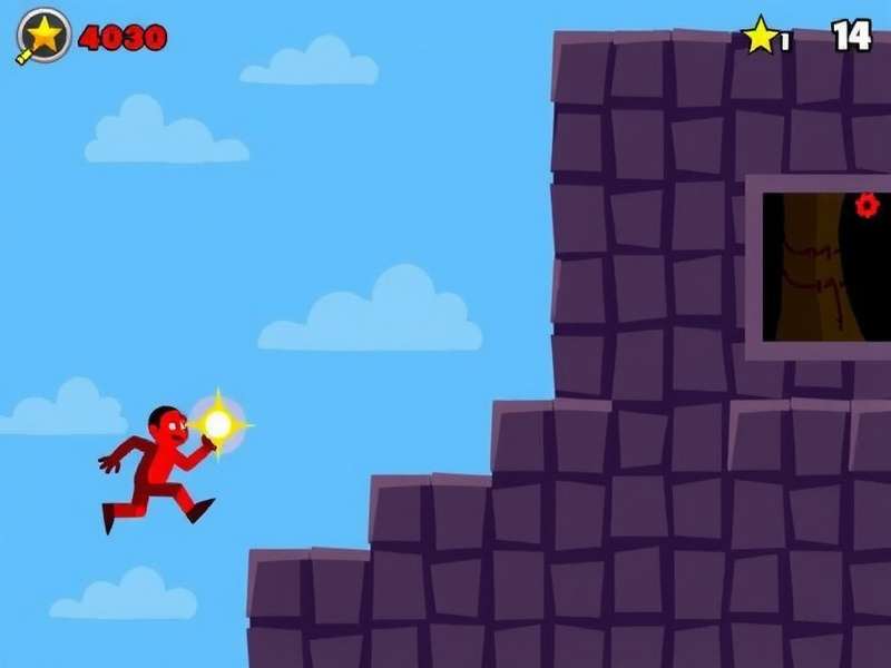 Stickman Hook character swinging through a challenging level with grapple hooks