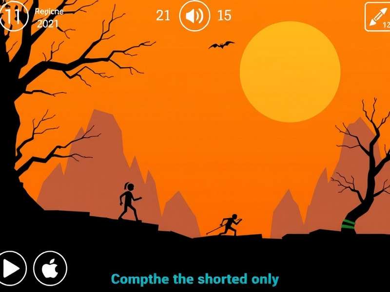 Stickman Hook gameplay screenshot showing a stickman swinging through a complex obstacle course