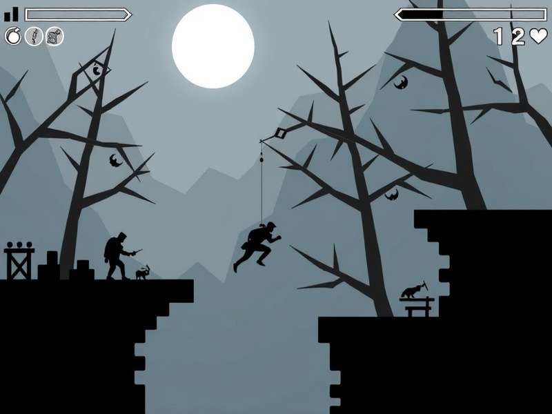 Stickman Hook game visual depicting a stylized stick figure swinging with a rope