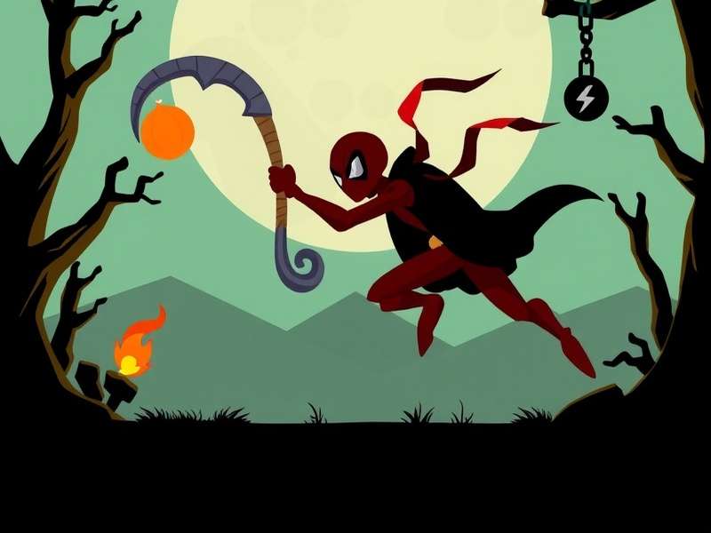 Advanced Stickman Hook gameplay showing complex swinging maneuvers