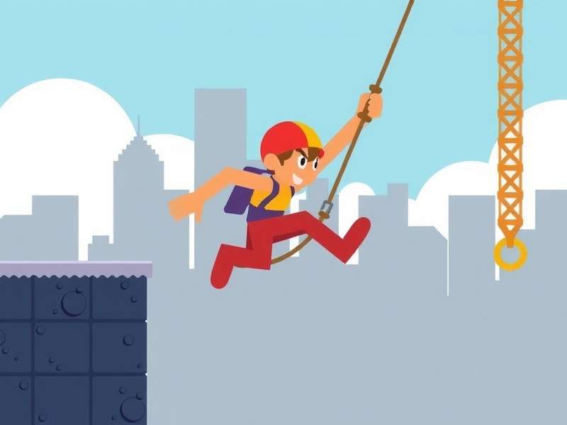 Stickman Hook gameplay screenshot showing a stickman mid-swing