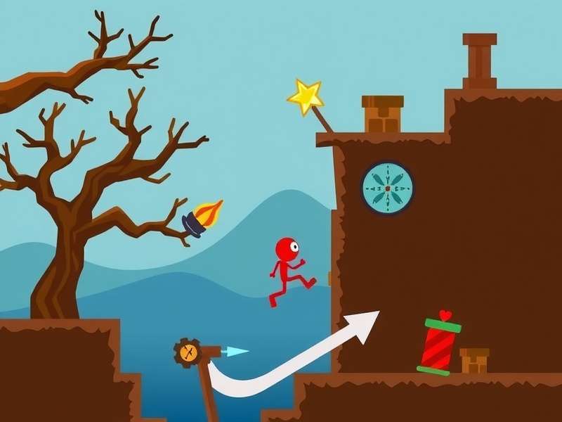 Stickman Hook gameplay screenshot showing grappling hook action