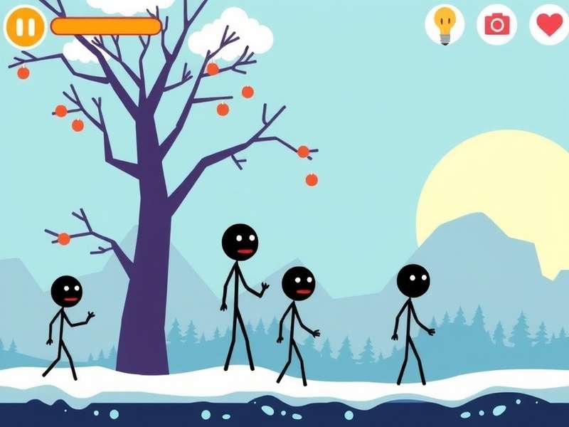Poki Stickman gameplay swing physics illustration showing stickman using grappling hook across platforms