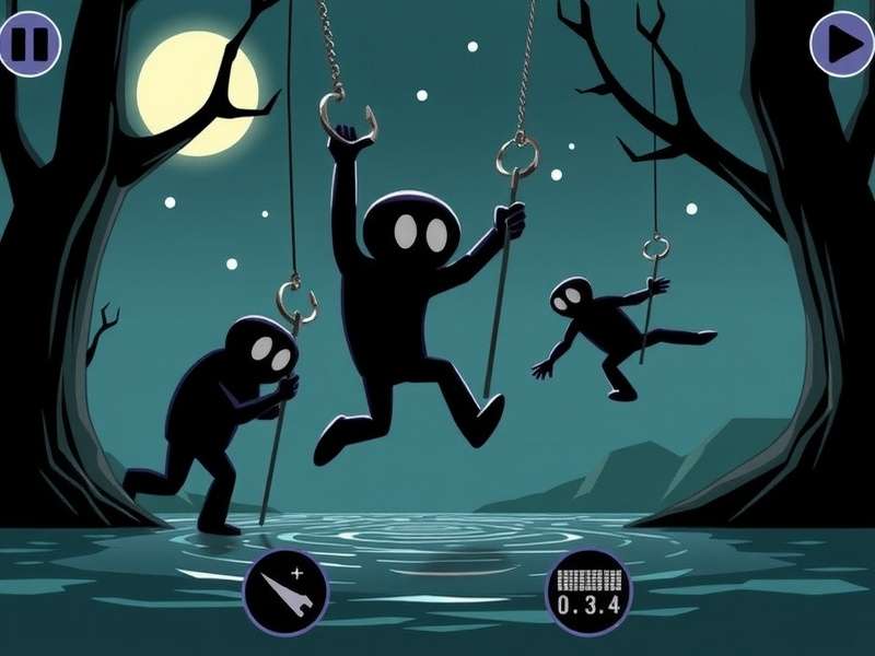 Stickman Hook Game – dynamic swinging action with multiple grapple points