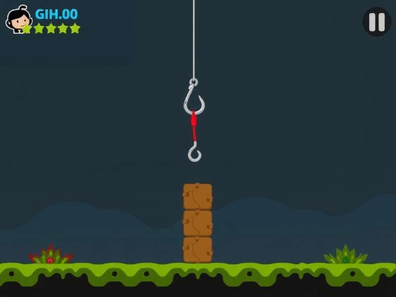 Stickman Hook Unblocked Github gameplay illustration showing a stickman swinging between platforms