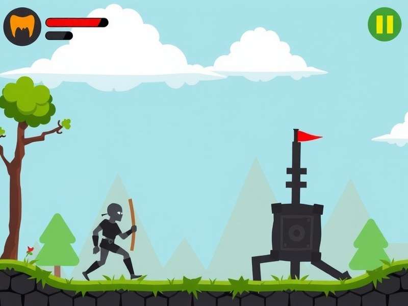 Stickman Io gameplay showing a stickman swinging between anchors with dynamic rope physics