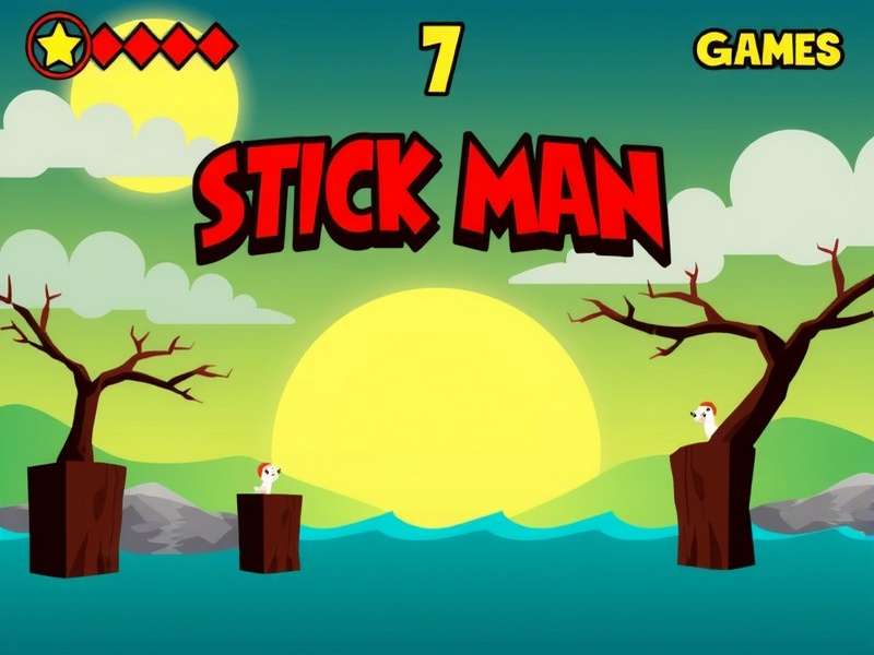 Stickman Hook Az Games – swing physics action with stickman grappling across floating platforms