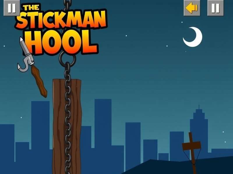 Stickman Hook Unblocked Games — gameplay screenshot showing stickman swinging across platforms