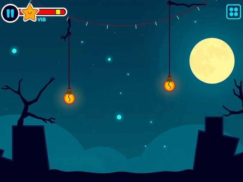 Stickman Hook Vip game action showing a stickman swinging between glowing hooks with trajectory lines