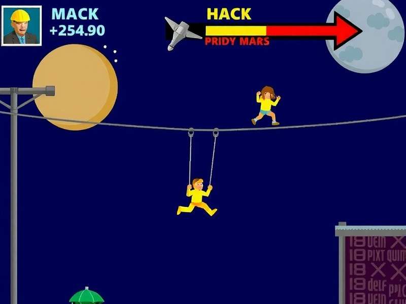 Swing Man Game action screenshot showing stickman swinging across platforms